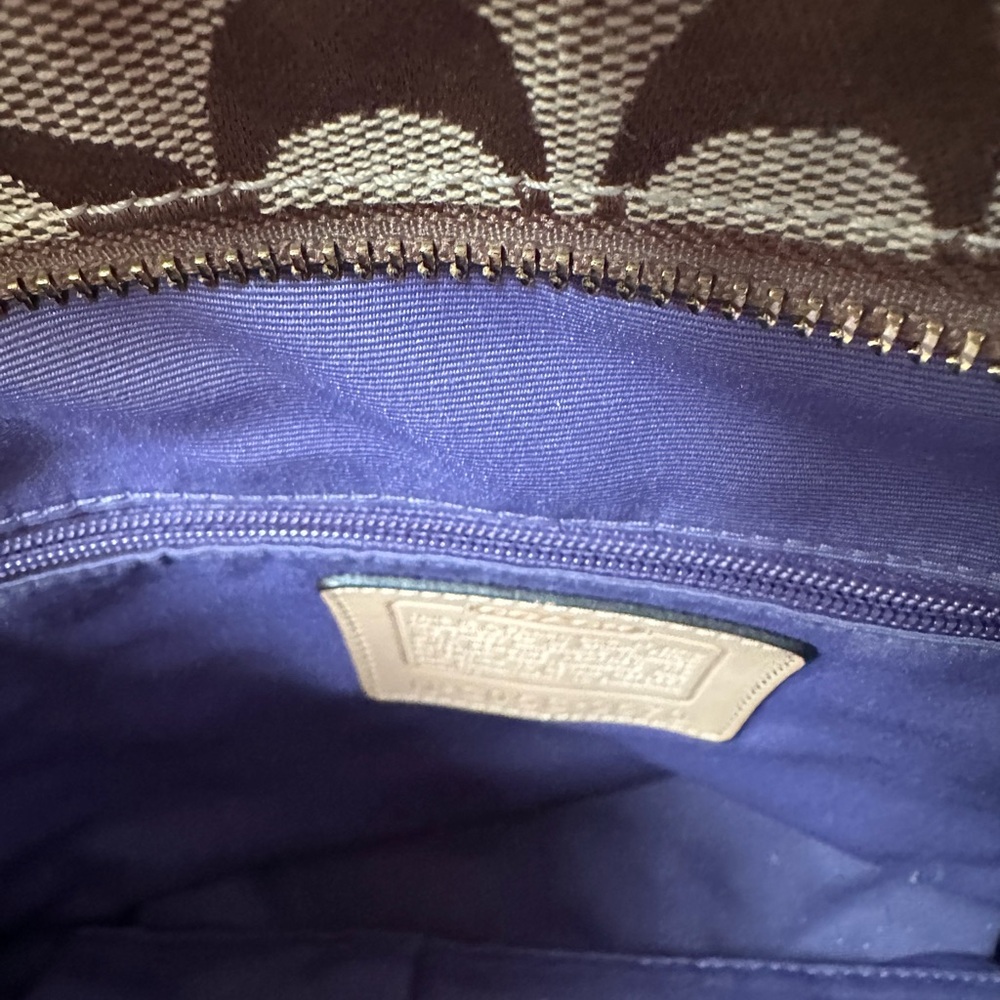 Chic Patchwork Shoulder Bag - Purple, Brown, Cream - image 5